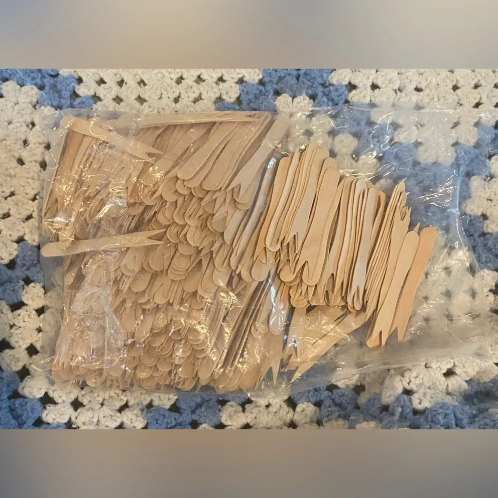 500pc Mini Wooden Appetizer Forks 3.3” Biodegradable Cocktail Picks
